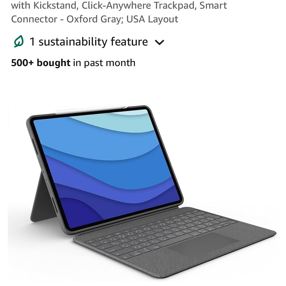 Logitech Oxford Gray Tablet Keyboard Case